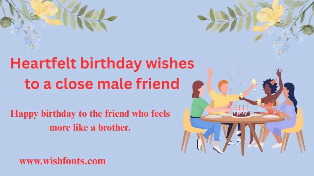 Heartfelt birthday wishes to a close male friend