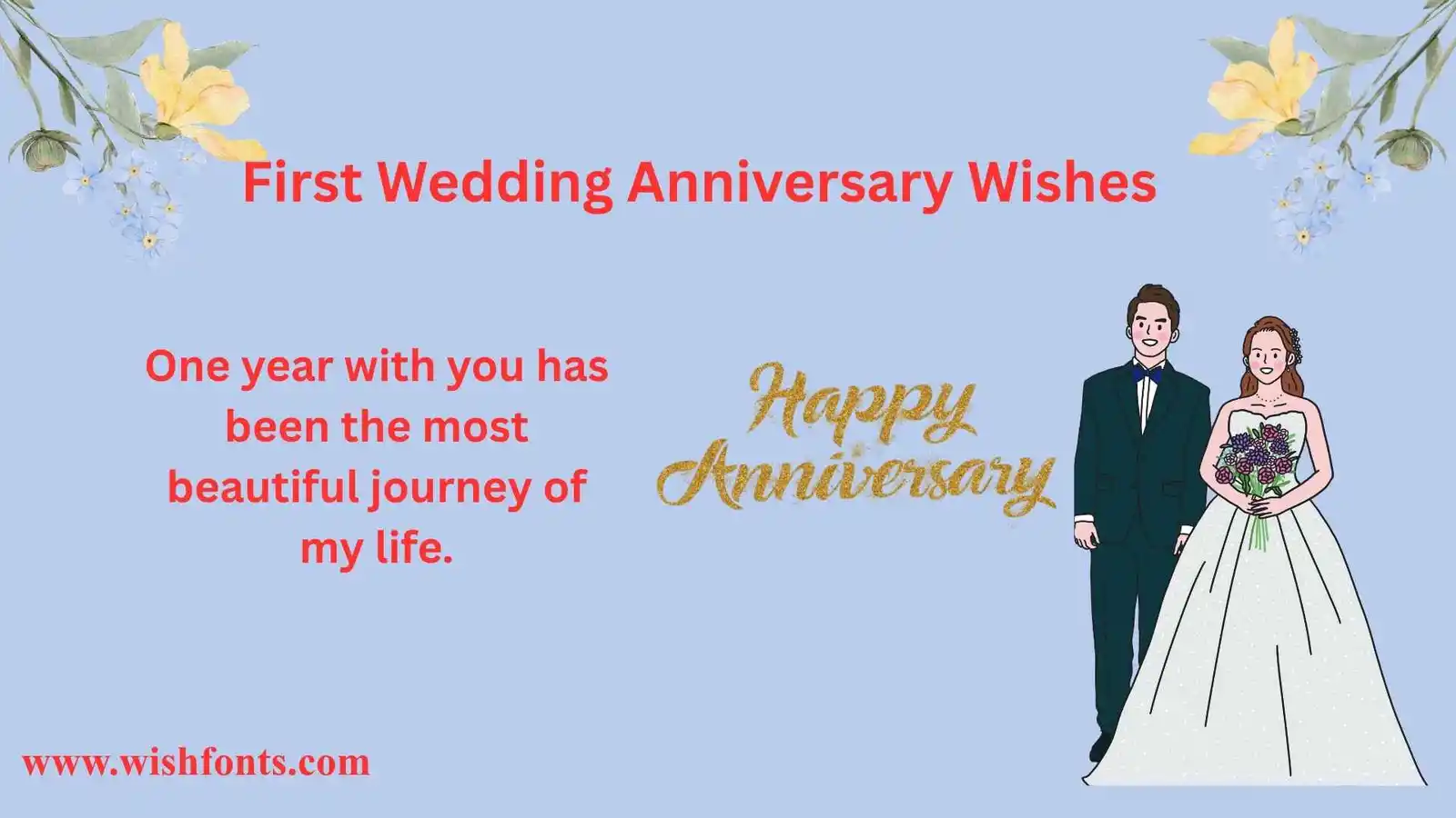First Wedding Anniversary Wishes