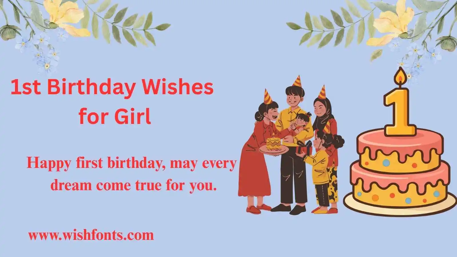 Happy 1st Birthday Wishes for Girl