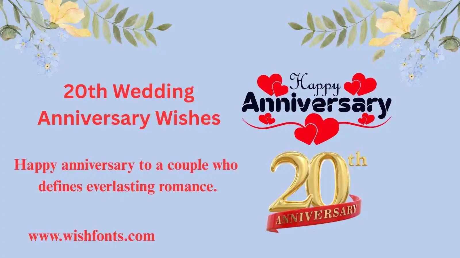Happy 20th Wedding Anniversary Wishes