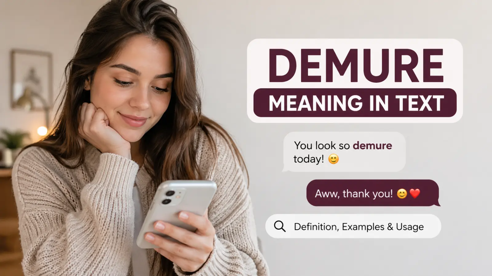 Demure Meaning in Text